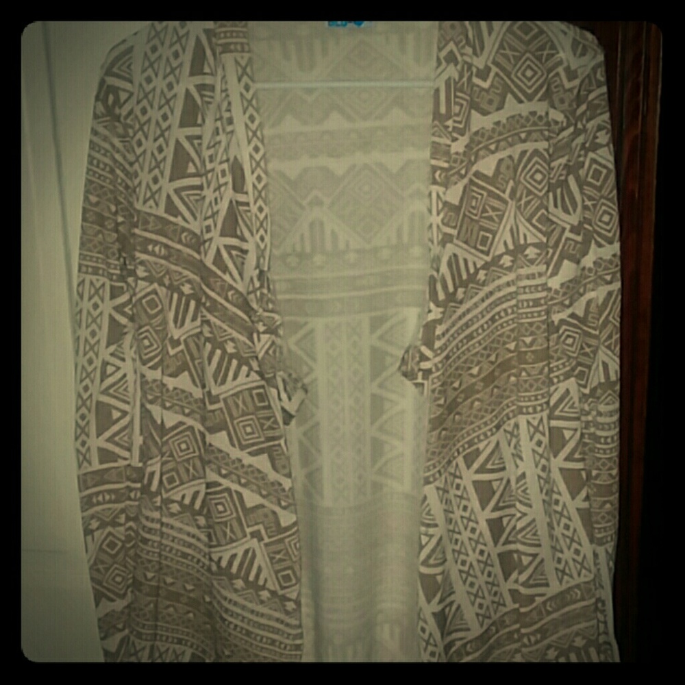 Brown and white cardigan
